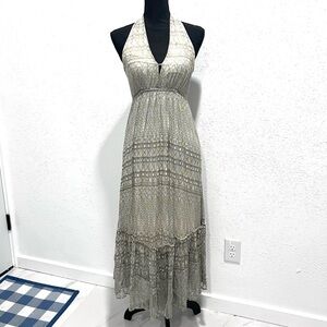 Twelfth Street by Cynthia Vincent Halter backless Midi Sundress S